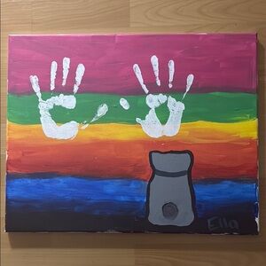 Colorful Handprint Canvas Art